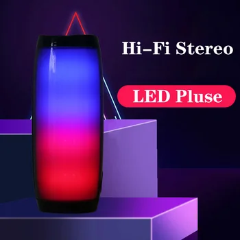 

Portable Wireless Bluetooth Speaker 10W column LED stereo bass boombox fm radio subwoofer tf aux usb 3D Surround sound box