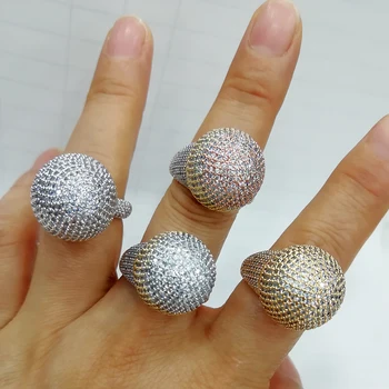 

GODKI Luxury Disco Ball Bold Statement Rings with Zirconia Stones 2020 Women Engagement Party Jewelry High Quality