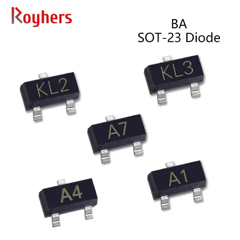 デュアルスイッチングダイオードトランジスタ,smd,50個,bav70lt1g bav99 a7w bat54a kl2 bat54c kl3 ...