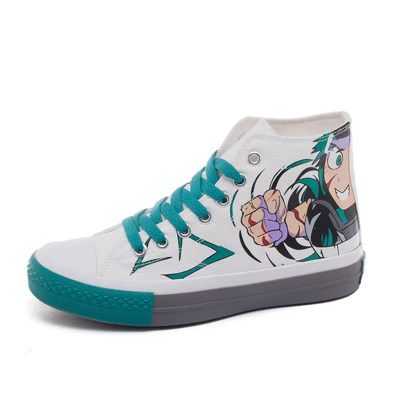 

Hand-painted graffiti Korean street shooting Harajuku trend High help Women's canvas shoes flat casual breathable Cute sneakers