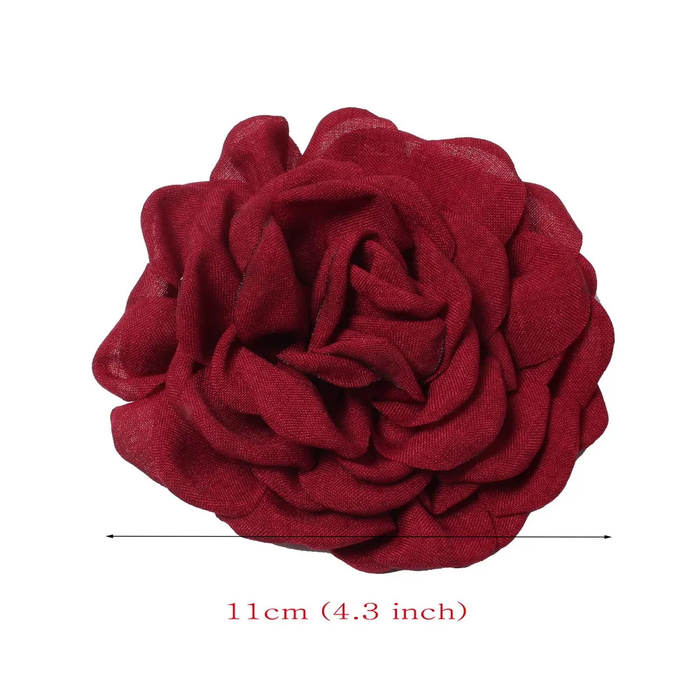 Mode Rose Blumen Stoff Haar Clips Für Frauen Mädchen Blütenblätter Mohn Großen Blumen Haar Clip Haarnadeln Haar Zubehör – Detail 10