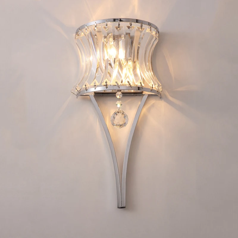 Silve Modern Crystal LED Wall Lamp Wall sconce Light Living room lighting Gold 
