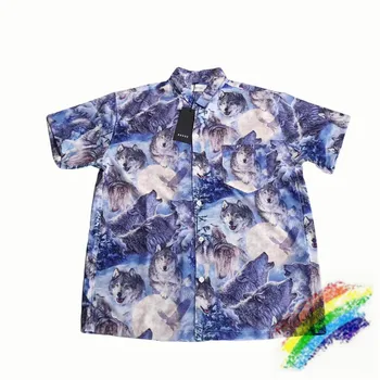 

Full Wolf Printing RHUDE Shirt Men Women 1:1 High Quality Streetwear Summer Style Top Tees RHUDE Shirts