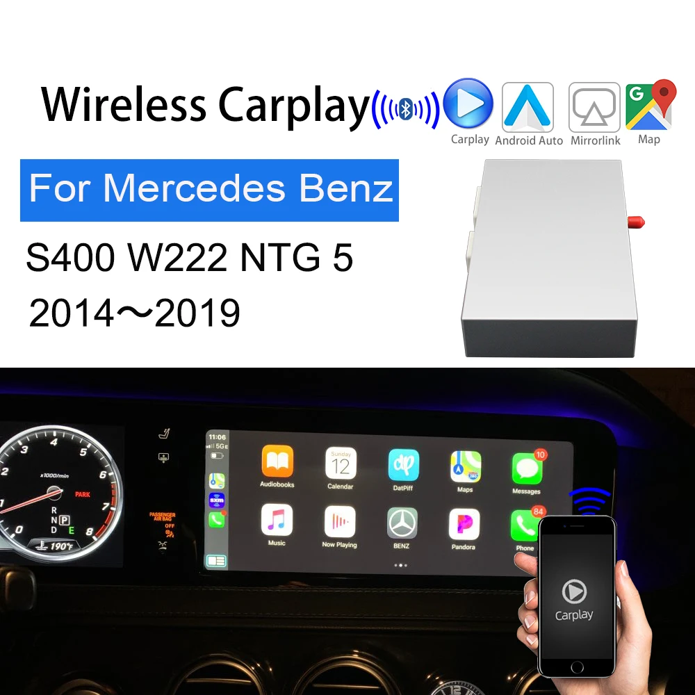 2-1 Wireless Apple Carplay Retrofit For Mercedes S Class W222 Support Android Auto IOS Smart screen Navi NTG5 Car Play For Benz W222