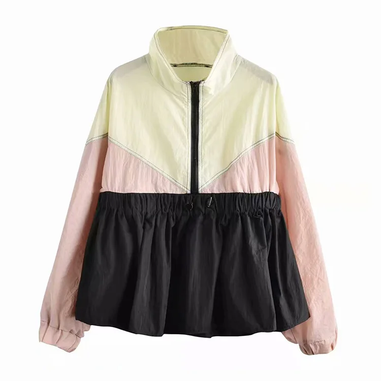 

New Style Western Style Mixed Colors Spring And Summer Women's Mixed Colors Jacket Stand Collar Waterproof Casual Sun-resistant