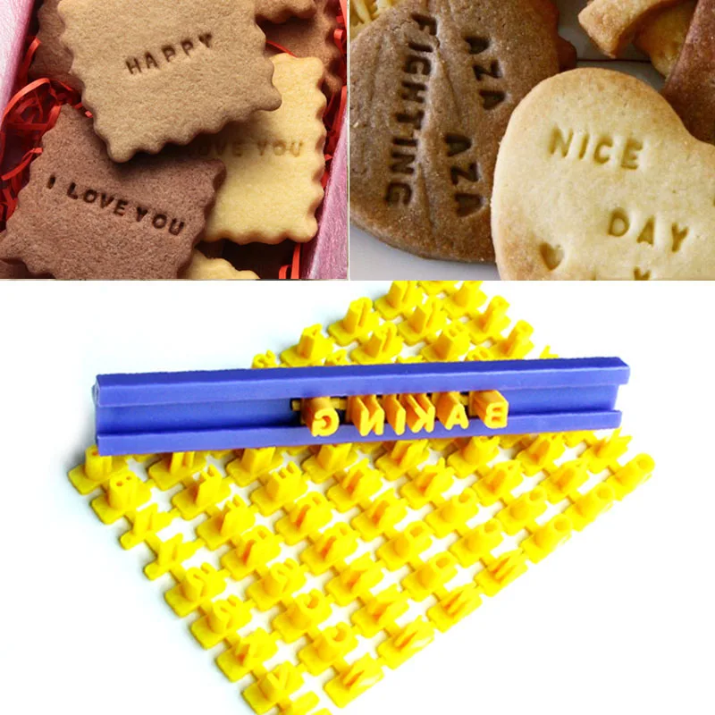 Cutter Embosser Letters Alphabet Cake Biscuit Cookies Mould Mold Stamp DIY Tools 