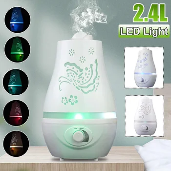 

2.4L Double Nozzle Electric Aroma Essential Oil Diffuser Air Humidifier Essential Oils LED Lights Air purifier for Home Office