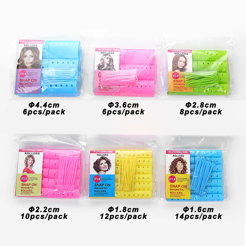 Plastic Hair Rollers Hair Pins Kit Cold Perm Rods Curler Bars Air Bang Clip Curling Fluffy Wavy Maker 3 Packs/set 44mm 1508