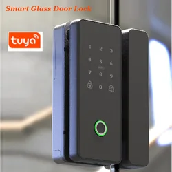 Serrure intelligente Tuya pour porte en verre, serrure biométrique à empreintes digitales, pour porte en bois 