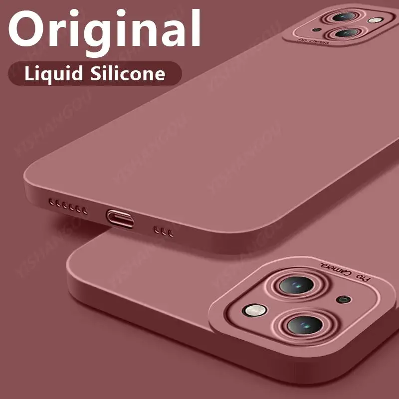 Case For iPhone 13 12 11 Pro Max SE 2020 XS Max XR X 8 7 Plus Fashion Straight Edge Shockproof Soft Silicone Cover Fundas cases for iphone 11