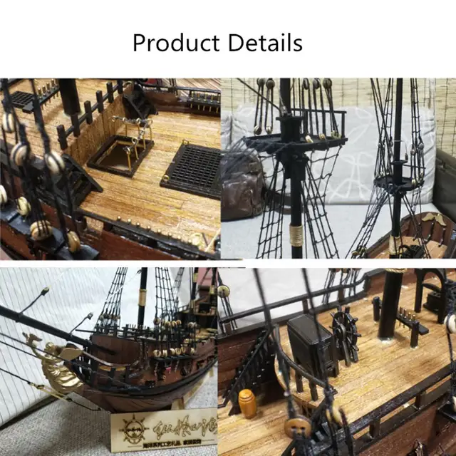 1 Set DIY Handmade Assembly Ship 32 Inch Wooden Sailing Boat Model Kit Ship Handmade Assembly Decoration Gift For Children 2