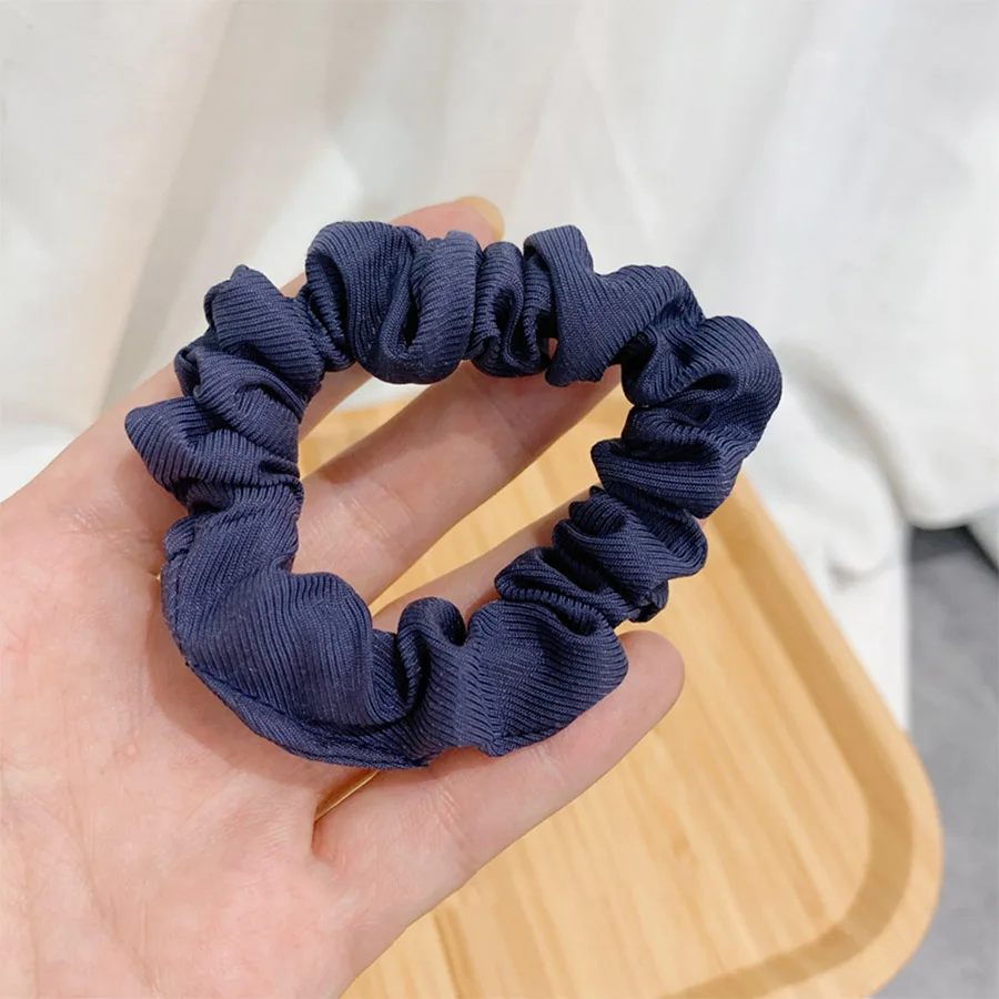 Haimeikang Ins тканевые веревки для волос ярких цветов ручной работы резинки спиральное давление для волос модные женские аксессуары - Цвет: Тёмно-синий