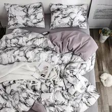 White Marble Pattern Bedding Sets Duvet Cover Set 2 3pcs Single Queen King Size Bed Linen