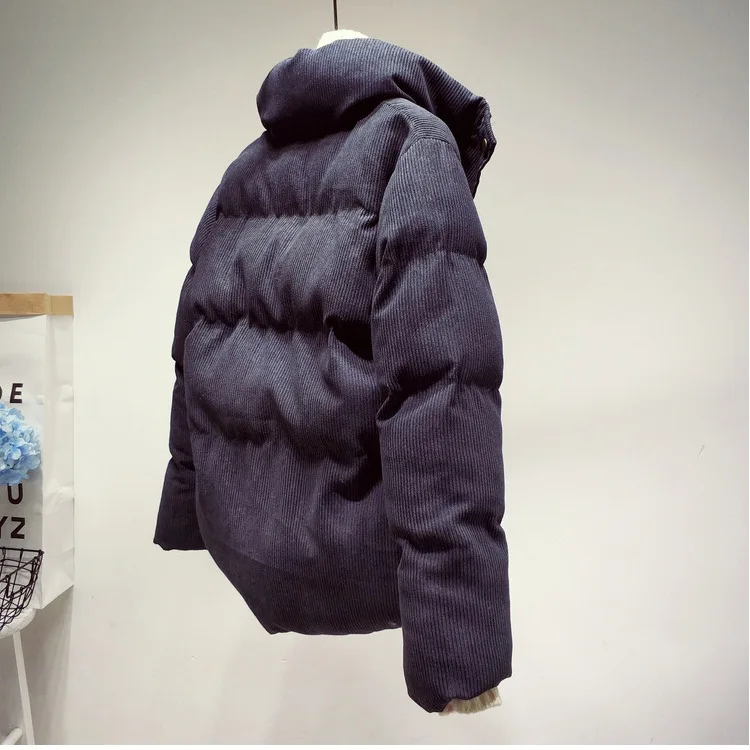 Neploe вельветовое хлопковое пальто для женщин, Осень-зима, новинка, корейские короткие толстые дикие парки, Повседневная Свободная однотонная куртка 46694