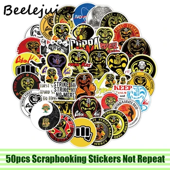 

50pcs Cobra kai snake Stickers decal scrapbooking diy pasters home decoration phone laptop waterproof cartoon accessories gifts