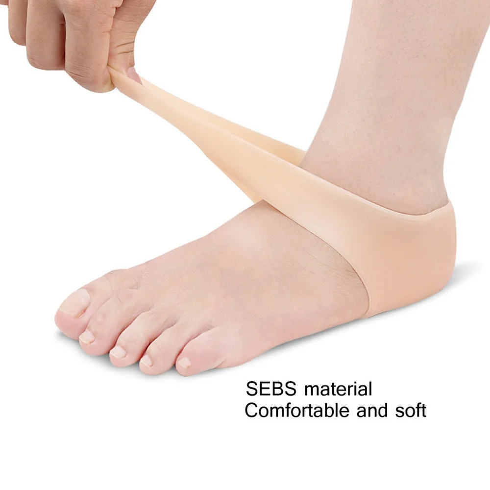 1Pair Plantar Fasciitis Silicone Gel Heel Sleeve Protective Heel Air Support Reduce Pressure, Relief Pain and Cracked