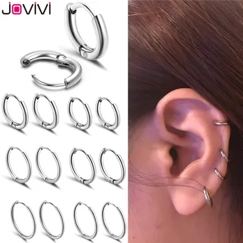 

JOVIVI 316 Stainless Steel Huggie Hoop Earrings 20G Round Loop Earring Fashion Ear Piercing Jewelry 6mm-20mm For Men Women