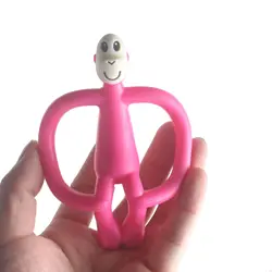 Anneau de dentition en Silicone, singe de dessin animé, outil de soulagement de la douleur des dents molaires, collier pour enfants, perles de dentition, cadeau de naissance pour bébé 