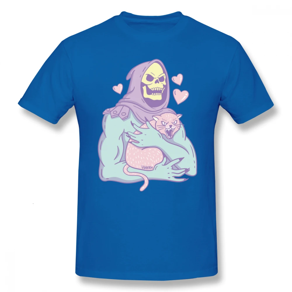 One yona Masters Of The Universe футболка Skeletor S Cat футболка 100 хлопок 4xl Футболка с принтом Мужская модная Милая футболка - Цвет: Blue