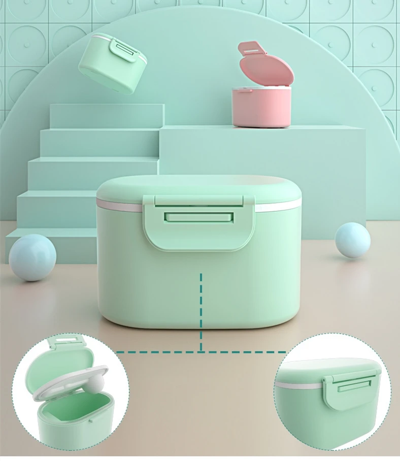 Baby Formula Milk Storage Infants Portable Milk Powder Formula Dispenser Food Container Storage Feeding Box for Kids Food PP Box