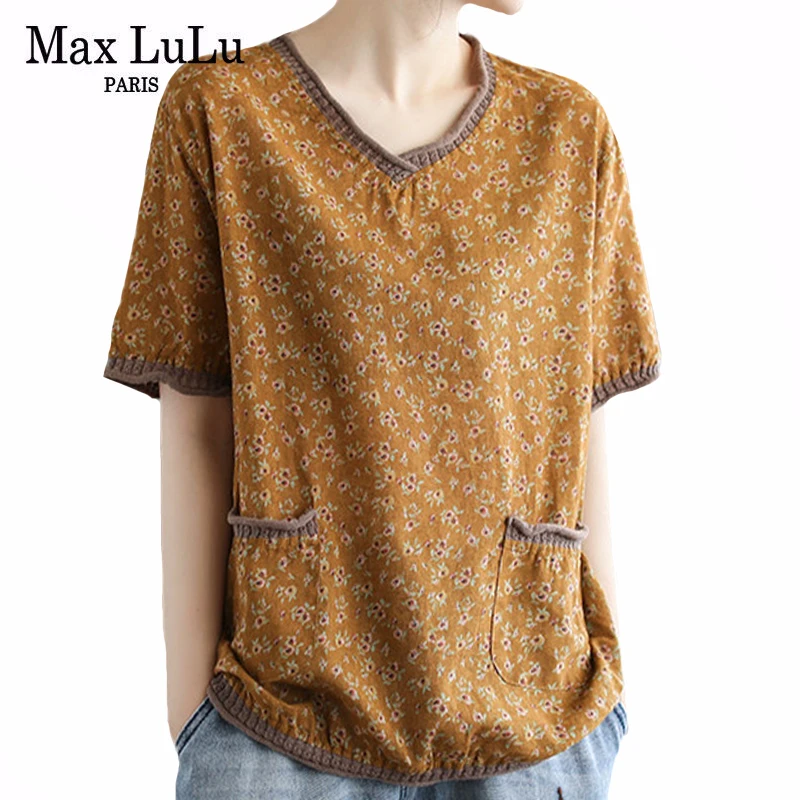 Max LuLu/Новинка 2020 корейский модный стиль летние женские винтажные футболки