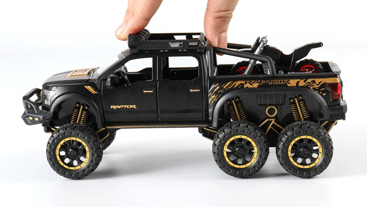 1:32 Сплав Модель автомобиля Моделирование Raptor F150 внедорожник детская игрушка модель автомобиля украшение вытяните назад автомобиль игрушки Музыка/звук