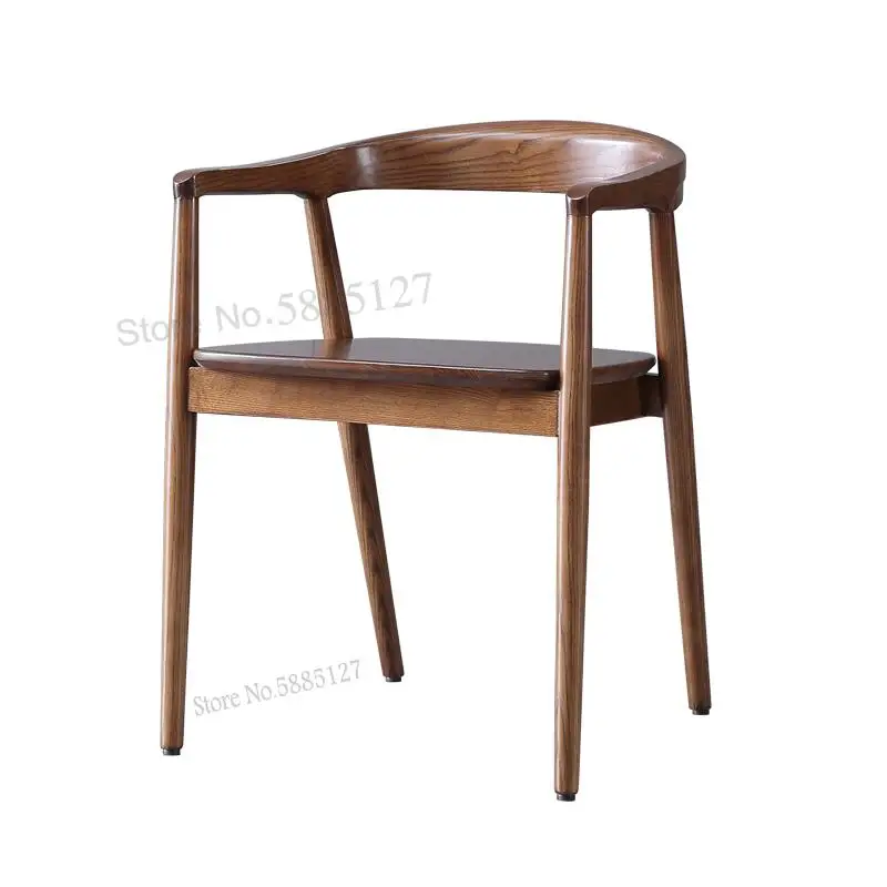 Designer Chair Creative Nordic Solid Wood Simple Hiroshima Kennedy President Armrest Dining New Chinese Circle |