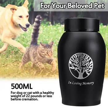 

2020 Gold/Black Stainless steel Urns Pets Dog Cat Birds Mouse Cremation Ashes Urn Keepsake Casket Columbarium Pets Memorials