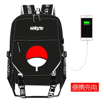 

Naruto Itachi Sasuke USB Port Student School Bag Backpack Satchel Laptop Rucksack Knapsack Teenager Casual Travel Mochila