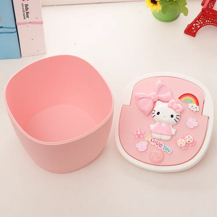 Kitty Cat мусорное ведро пластиковое ведро для дома автомобиля Милая Doraemon настольная бумага мусорная корзина пресс стол Мини мусорное ведро мусорный шкаф