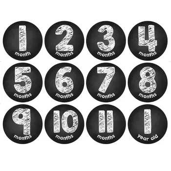 

12 Months Baby Monthly Stickers Newborn First Year Age & Growth Tracking Sticker