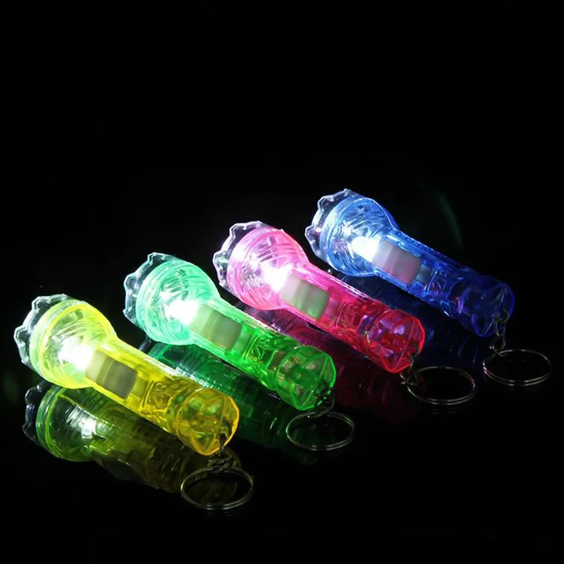 Mini Led Flashing Flashlight Toys Kids Children Flash Light Key Rings