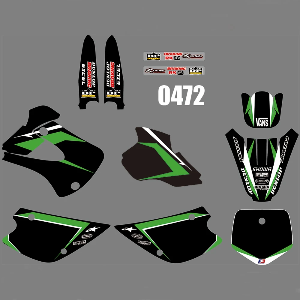 Для Kawasaki KX85 KX100 1998 1999 2000 KX 85 100 Графика наклейки на заказ Номер Наименование лента 3M Полный мотоцикл Фоны