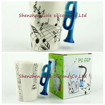 

60pcs/lot Lovey Music Cup Mug Ceramic Milk Mug Staff Notes Piano Keyboard Ceramic Cup Porcelain Mug Coffee Cup Creative Gifts