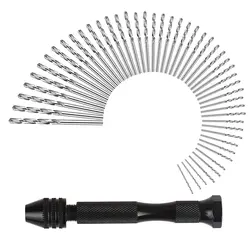 Ручная дрель набор прецизионная шпилька тиски с 49 шт. мини спиральные сверла для модели, Diy, изготовления ювелирных изделий, многоцелевой