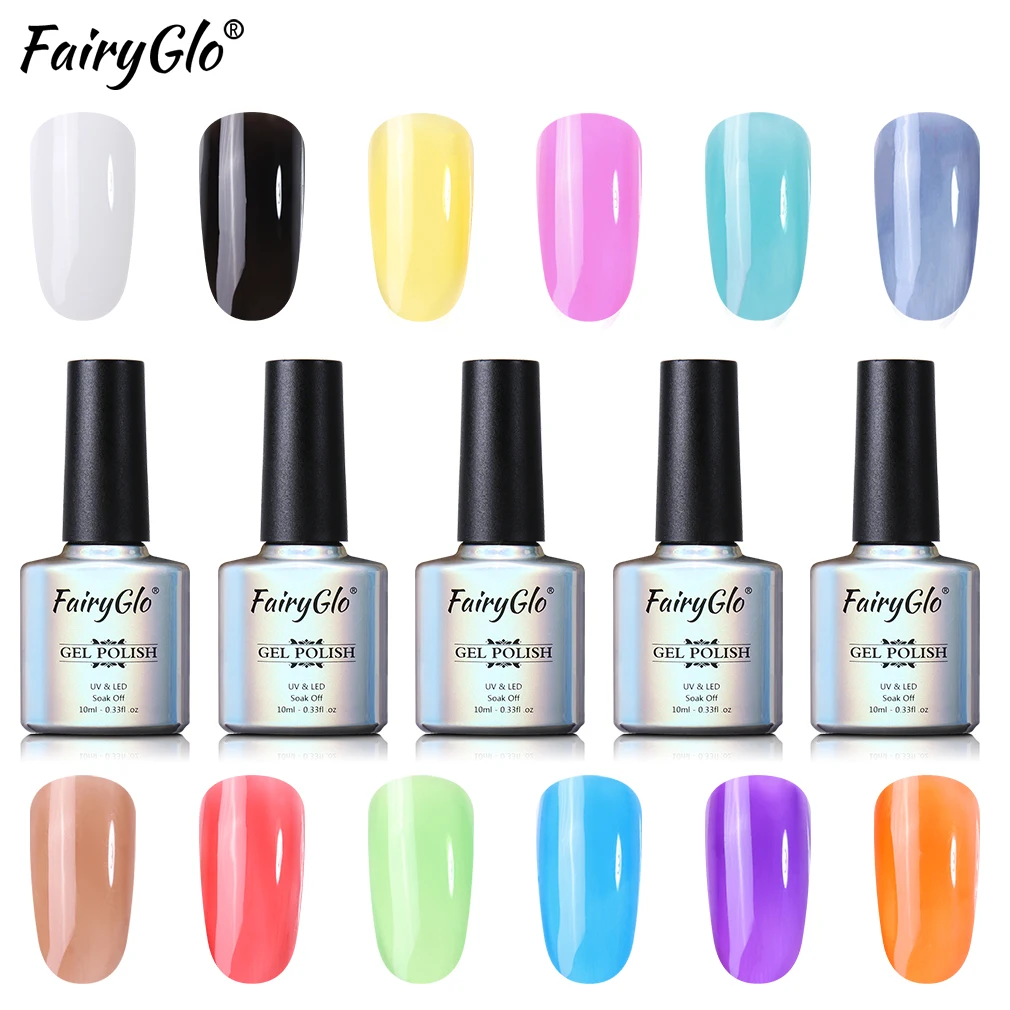 FairyGlo 10 мл полупрозрачный цветной УФ-гель для ногтей драгоценный камень стекло Гибридный лак для гель для дизайна ногтей лак маникюрный лак