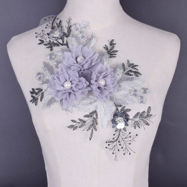 Embroidery Flower Patch Applique For Evening Dress Diy ClothingCostumes Decoration Sew On Accessories Patches Scrapbooking 15