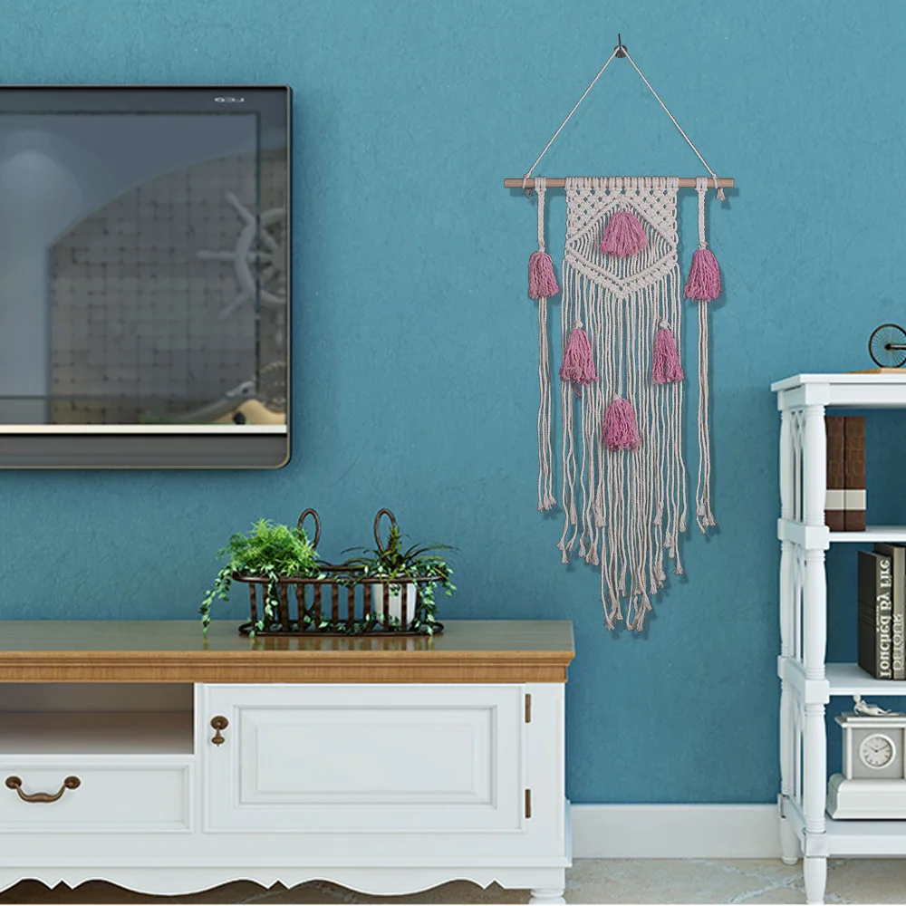 Creative Pattern Weaving Bohemian Tassels Weaving Tapestry Wedding-Sofa Background Wall Decorations MS7164
