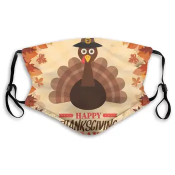 

Maple Leaf Dark Brown Turkey Print Mouth Masks With Filter Washable And Reusable Anti Dust Breathable Mask With Adjustable Ear