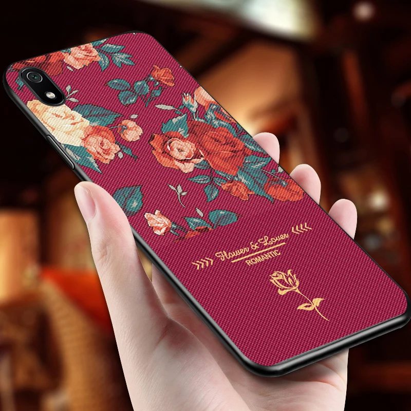 xiaomi leather case hard 3D Hoa Matte Silicone Trường Hợp Cho XiaoMi Redmi 5A 6 6A Cổ Dây Bao Da Dành Cho Redmi 7 10X Pro 7A 8A 8 9A 9C 9AT 9T 9i xiaomi leather case chain Cases For Xiaomi