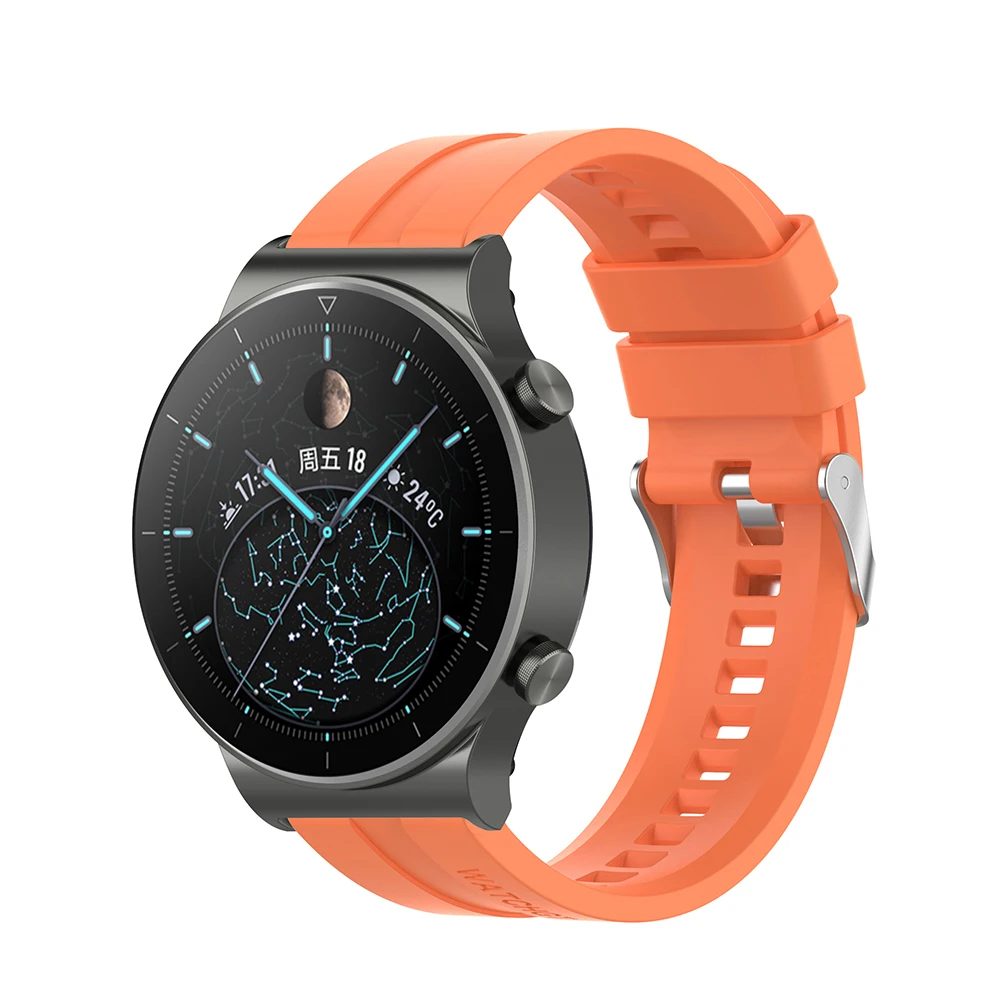 Silicone Smartwatch Band, 22mm Replacement Strap, Multiple Colors