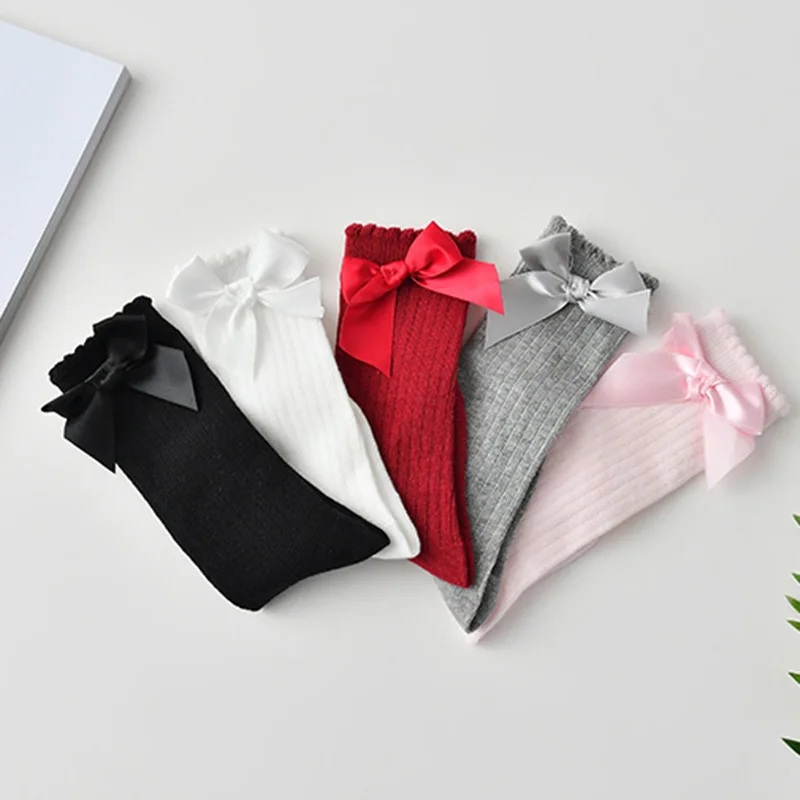 Носки для новорожденных девочек весенне-летние сетчатые носки детские гольфы без пятки с бантом носки принцессы для малышей Calcetines