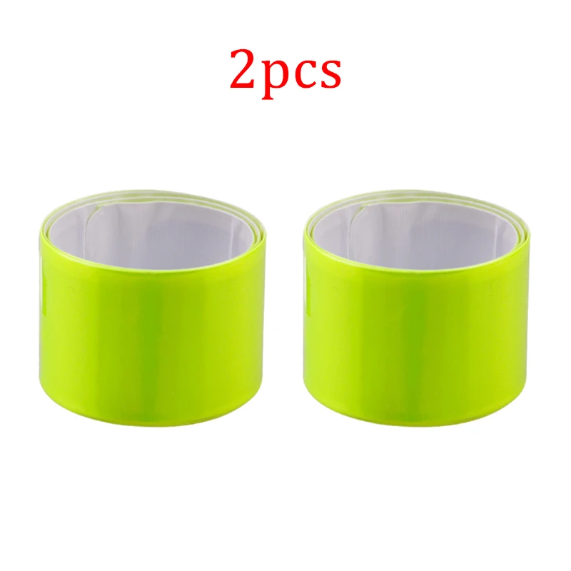 2Pcs Cycling Reflective Tape Strips Warning Wristband Outdoor Running Fishing Safe Bicycle Bind Pants Leg Strap Fluorescent Band