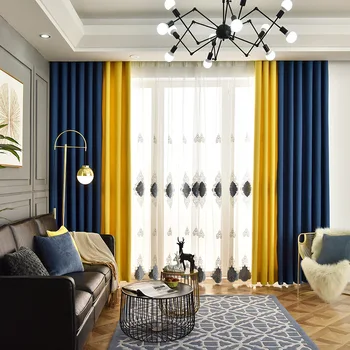 

Pure Color Window Blackout Curtain Thickened Cotton Linen Shading Cutains for Living Room Bedroom Luxury Curtains Courtain