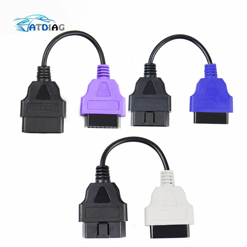 For Fiat ECU 3 pcs Cables for FIAT Scan &amp Adaptor OBD2 Connector Diagnostic Adapter Cable |