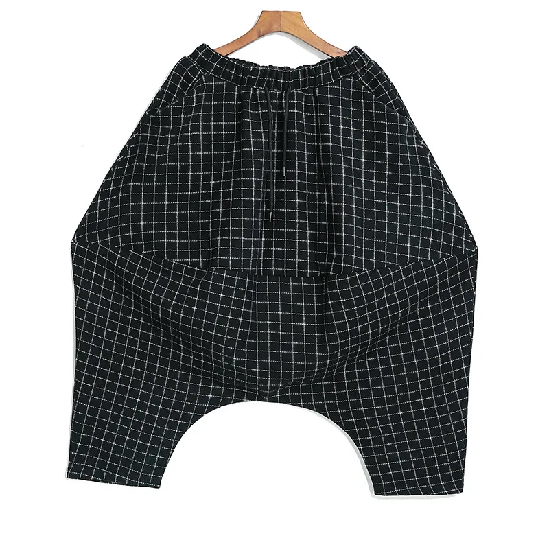 black WLD2521 XITAO клетчатые женские шаровары женские модные новые осенние элегантные маленькие свежие карманы эластичная талия икры Длина брюки WLD2521 - Цвет: black WLD2521