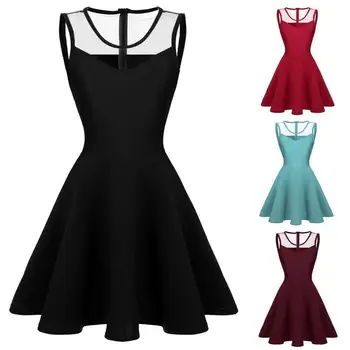 

Daily suit OWLPRINCESS new sexy sleeveless white gauze round collar insight joining together the big pendulum type dress