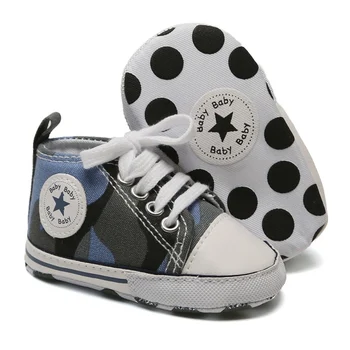 

Newborn Baby Boys Girls First Walkers Shoes Canvas Classic Sports Baby Sneakers Infant Toddler Soft Sole Anti-slip Baby Shoes