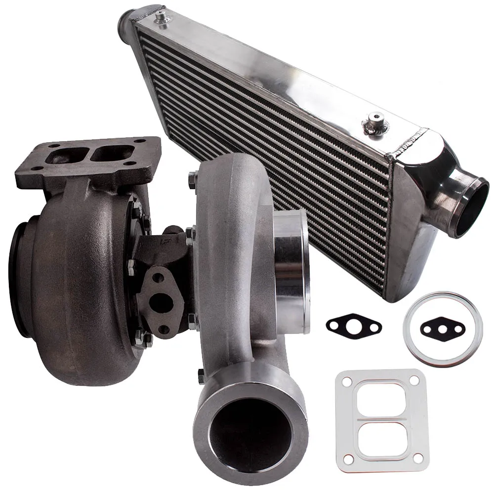 Maxpeeding(Gt45 V-Band T4 Turbo Charger 600 Hp Turbine 24 "X 12" X 3 "Intercooler 3" Turbocompressore Esterno Wastegate