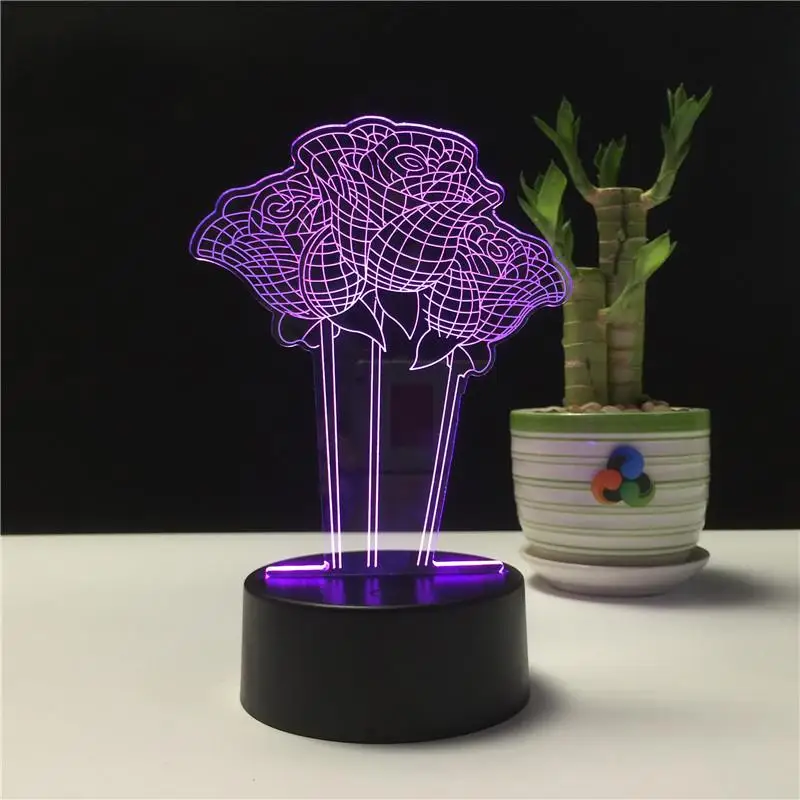

Bright 3D Acrylic 3D LED Light Desk Light Atmosphere Indoor Lighting Touch Control Valentine Wife Gift Creative USB Charging